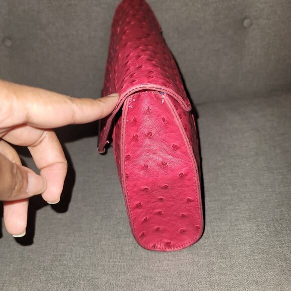 Merona Pink Ostrich Envelope Clutch Purse EUC - Picture 3 of 7